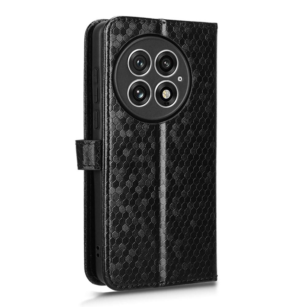 Etui portfelowe dla OnePlus 13 z wytłoczonym wzorem w kropki, pokrowiec na telefon ze skóry PU