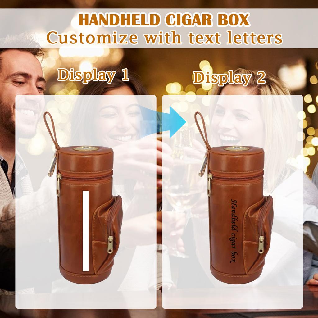 Personalized Cylindrical Portable Humidor Custom Cedar Wood Lined Travel Humidor Humidor Set
