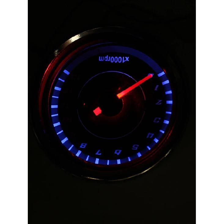 DC 12V Universal Motorcycle Tachometer Blue LED Backlit 1000RPM Analog Tachometer Electronic Tach Meter Speedometer Gauge