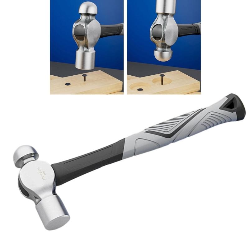 Repair Hammer with Double-Faced Steel Head and Textured Grip Handle for Home Maintenance, Installation and Adjustment