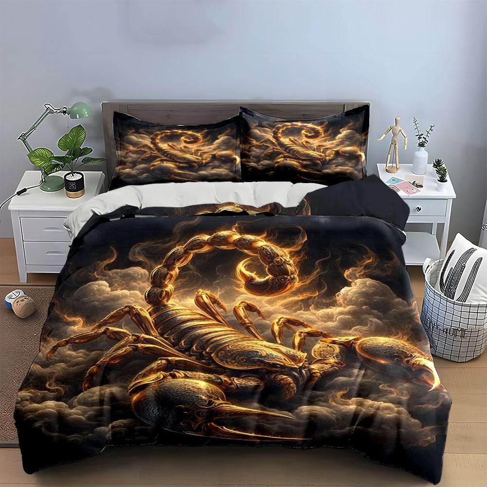 Fiery scorpion amidst clouds. Bedding sets Duvet cover sets Duvet covers Pillowcases(1* Duvet Cover 2* Pillowcases without duvet insert)