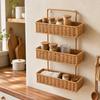 Vertical Storage Organizer Multi-Purpose Three-Tier Wall-Mounted Basket
