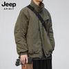JEEP SPIRIT Men's Retro Plaid Stand-Collar Winter Jacket