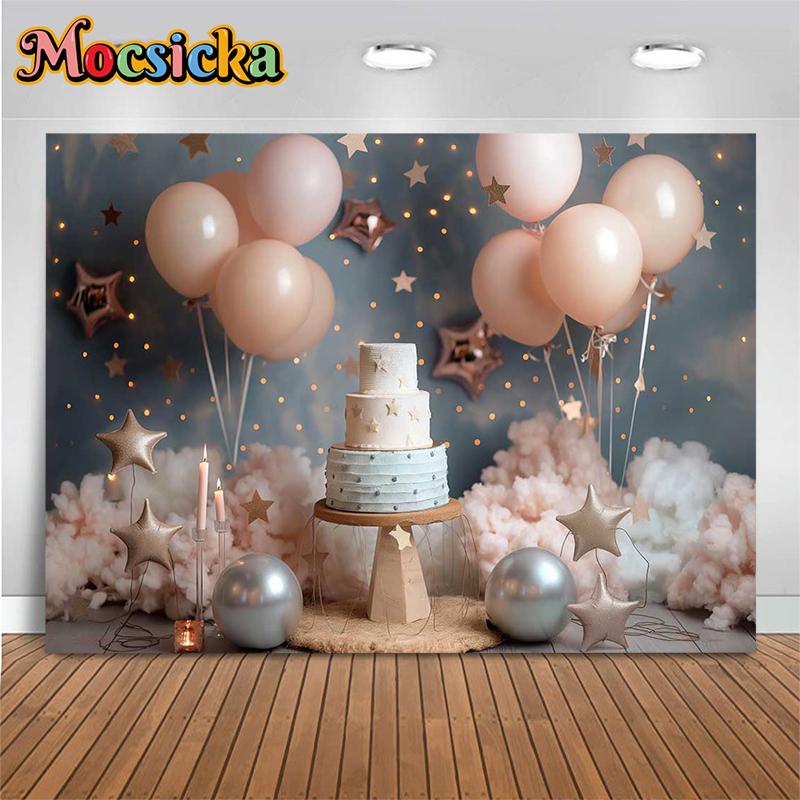 Mocsicka Cake Smash Photography Background Newborn Girl Baby Shower Birthday Portrait Decoration Backdrop Photo Studio Wallpaper