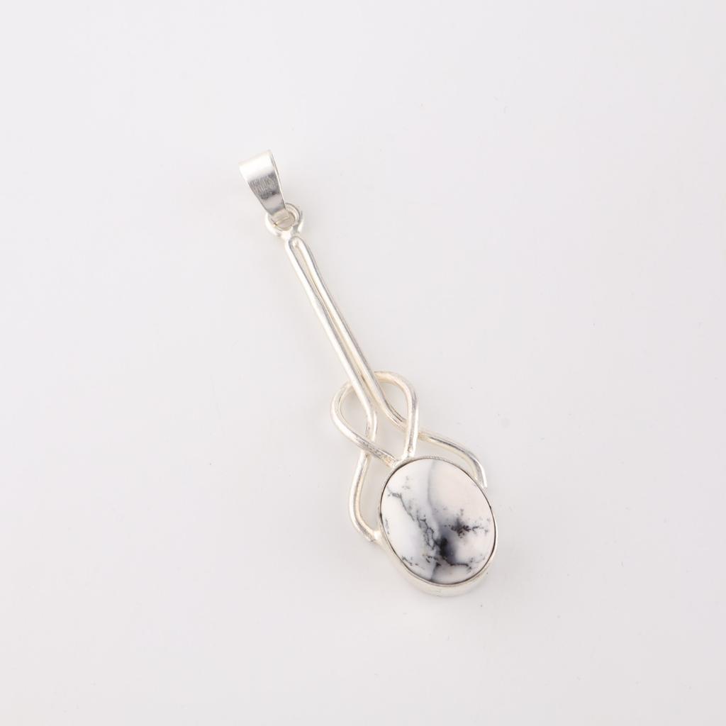 Rare Dendritic Opal Gemstone 925 Sterling Silver Jewelry Handmade Pendant 1.79" PP-60-35