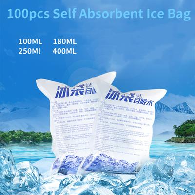 100pcs Reusable Ice Bag Self Absorbtion Icing Cooler Bag for Pain Cold Compress Drinks Refrigerate Food Storage Gel Ice Packs