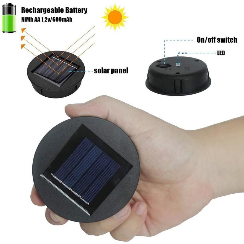 1 piece of solar lamp with LED bulb replacement top solar panel lamp cover replacement lamp, bulb replacement parts for outdoor