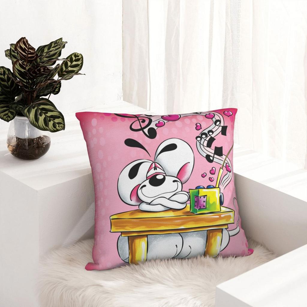 Federa per Cuscino Diddl Diddlina Cartone Animato Copricuscino Quadrato Stampato Federe Vintage per Sedia Divano Decorazione Casa