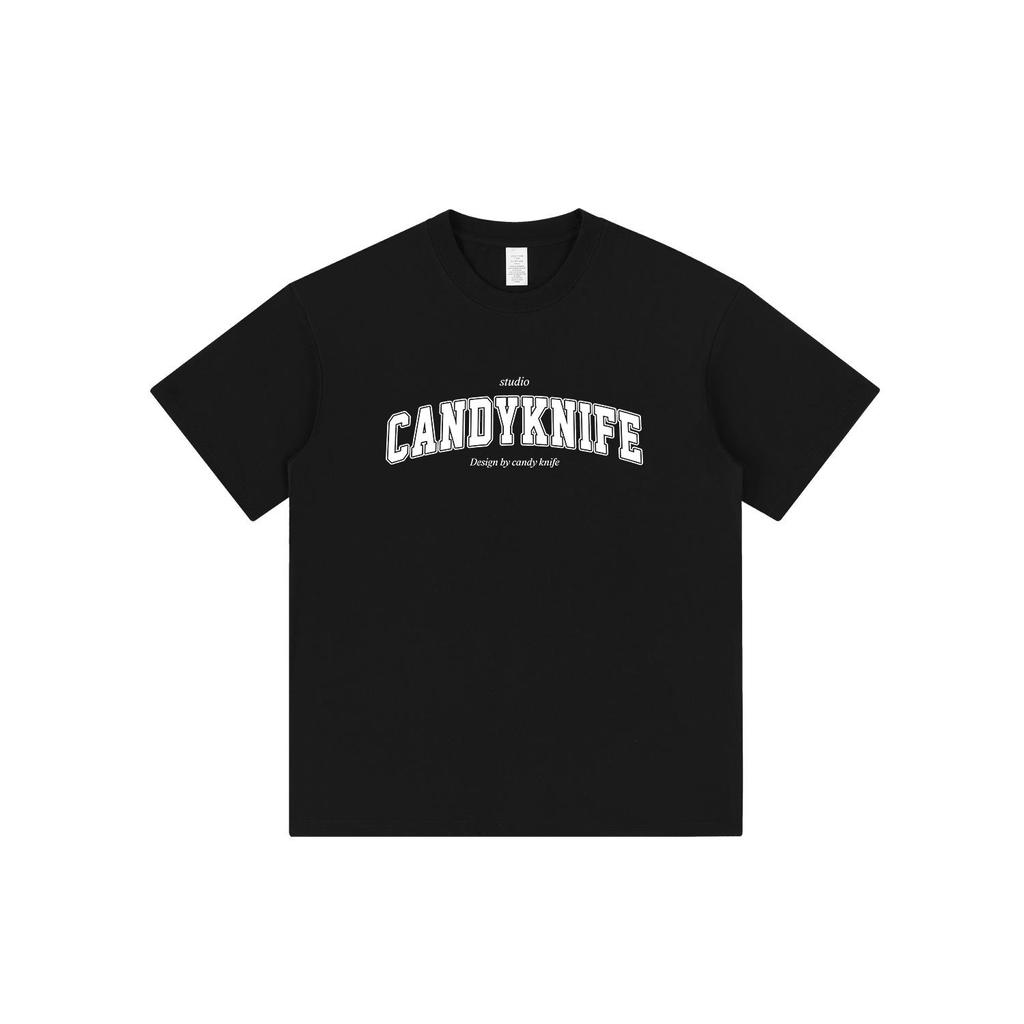 Niche Minimalist Retro Men's Cotton Letter Print T-Shirt - Summer Trendy Loose Fit