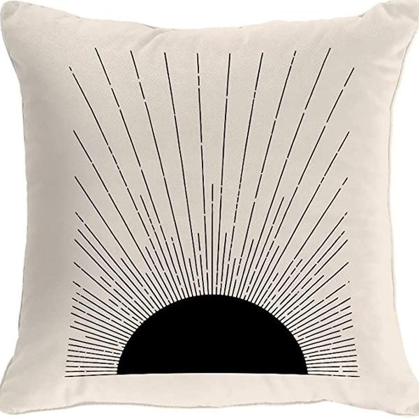 Abstract Pillowcase Sunset Sunrise Line Modern Art Minimalist Living Room Sofa Bay Window Pillow Geometry