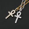 Collana con Crocifisso in Zirconia Cubica Unisex Elegante Collana con Pendente in Argento Gioiello Fashion Statement Regalo