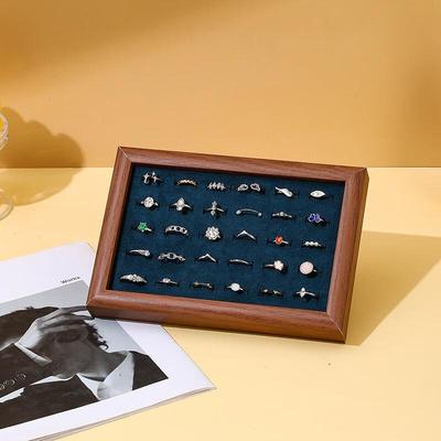 Cai Kun Walnut Wood Velvet Jewelry Organizer Tray