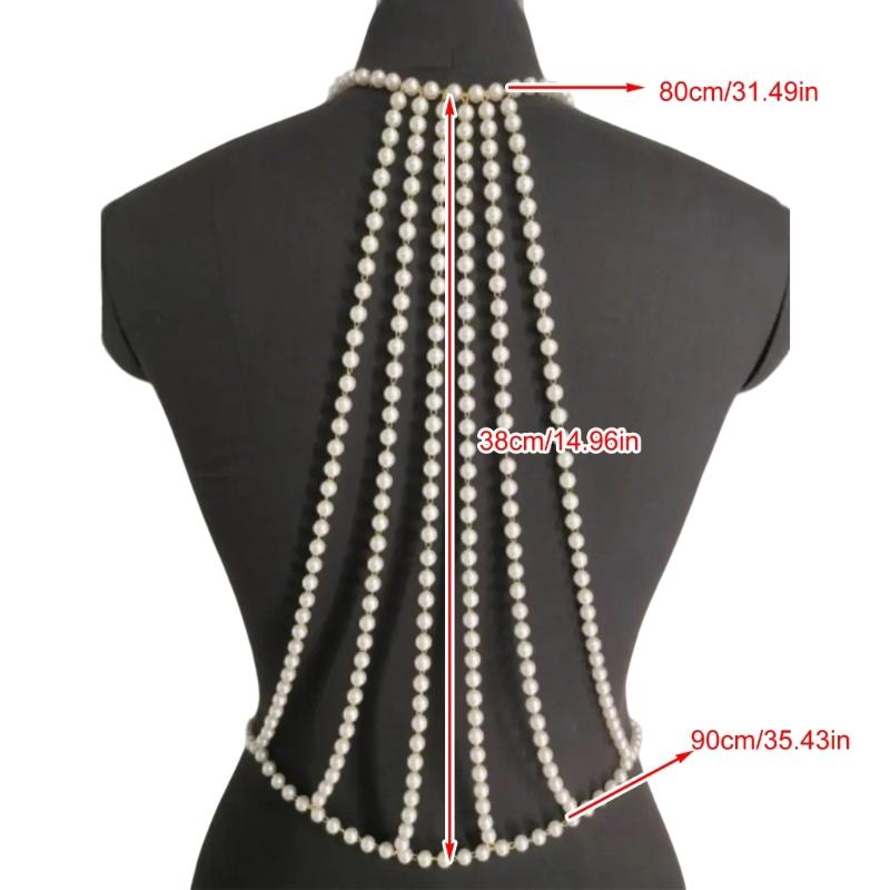 Stylish Pearls And Gold Alloy Body Chain Beach Vacation Jewelry Enhancing Women's Fashion Sense For Special Occasion