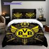 Biancheria da letto vibrante con emblema del Dortmund (1 * copripiumino + 2 * federa, senza nucleo) Set biancheria da letto 2D Piatto Regalo di Natale Compleanno Morbido e Confortevole