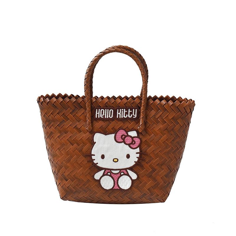 

Summer new straw bag shoulder bucket bag casual versatile woven bag seaside vacation beach bag