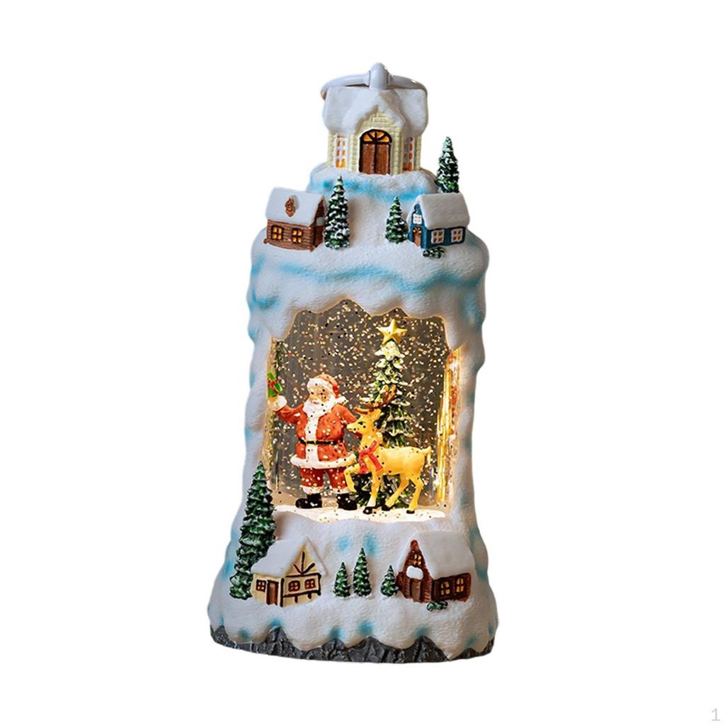 Christmas Snow Globe Decoration Lighted Santa Musical Box Night Lamp for