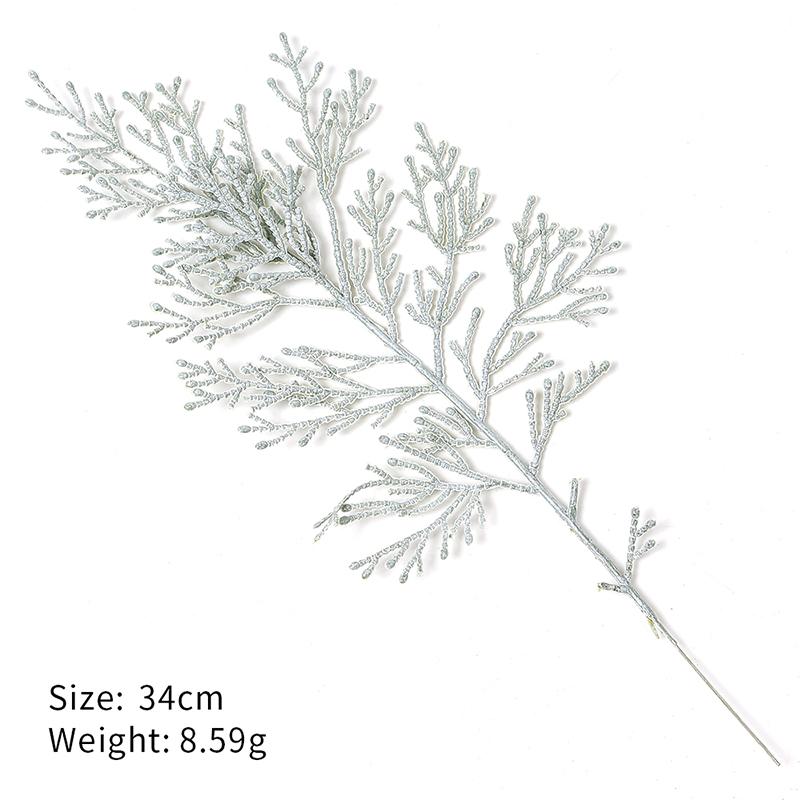 2Pcs Artificial Plant 30cm Green Fake Pine Branches for Home Decor Christmas Decoration DIY Wreath Craft Xmas Tree Accessories