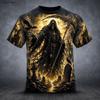 Halloween Herren Schädel Schädel T-Shirt Kurzarm T-Shirt 3D Druck Rundhals Shirt Übertrieben Designer Horror Club Sommer