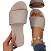 Fashion Ladies Shoes On Offer 2025 Open Toe Light Slippers Outdoor Casual Slippers Women Round Toe Flat with Plus Size Concise Sandals