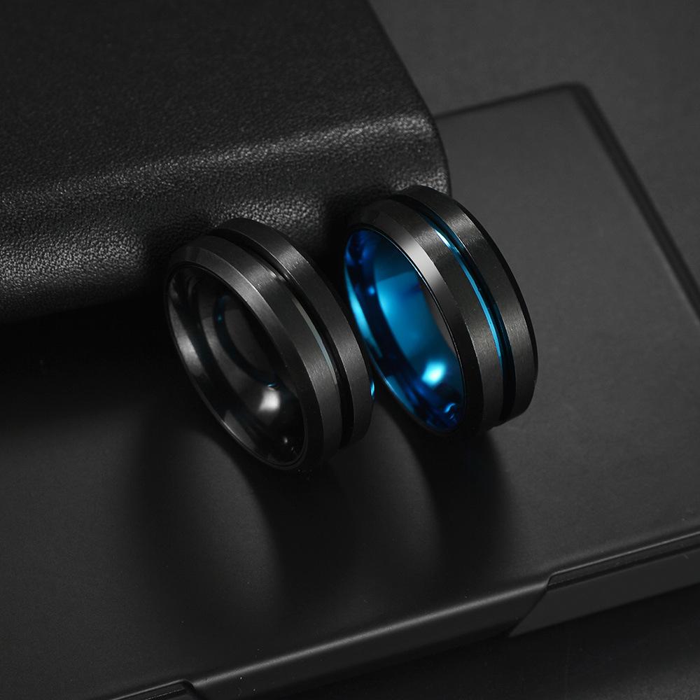 Angst Fidget Spinner Ringe für Männer Männlich Schwarzer Edelstahl Drehender Rotierender Ring für Frauen Anti-Stress-Zubehör