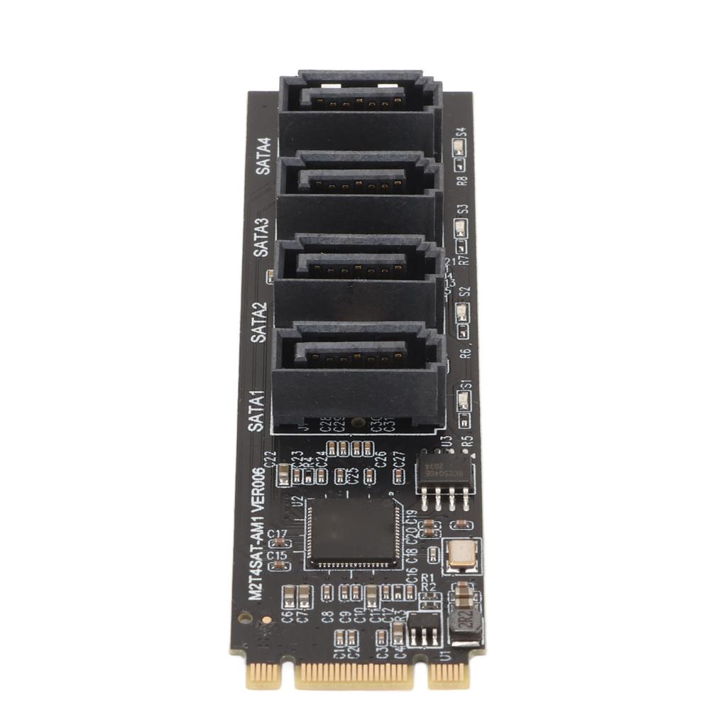 M.2 NVME To SATA Adapter Card Drive Free Plug and Play M2 KEYM NVME PCIE To 4 Port SATA3.0 Expansion Card