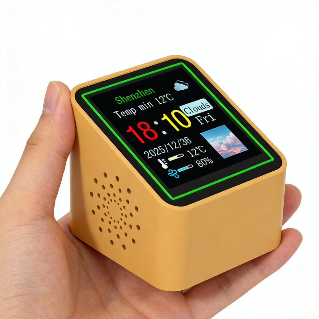 Smart WiFi Weather Digital Clock Station with Temperature Humidity Display Date for Kitchen Bathroom Office Bedroom Home