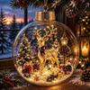 Akrylová vánoční koule s osvětlením, průhledný design, závěsná vánoční dekorace, velikost 8 cm, přívěsek Santa Clause