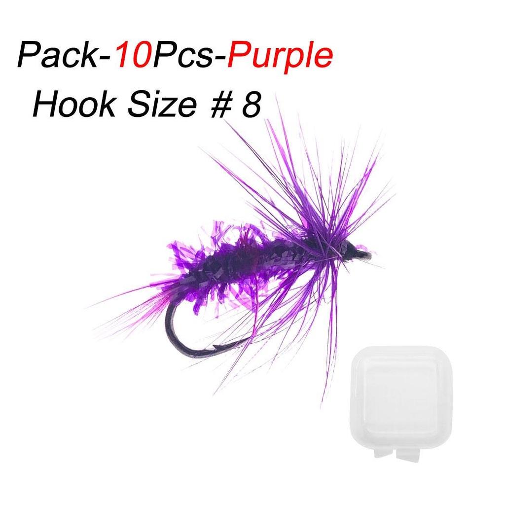 5/10 Teile/schachtel Mischfarben Insekten Fliegen Fliegen Angeln Lockt Fliegen Schwimmenden Köder Trockenen Fliegen Forelle Künstliche Kurbel Haken locken