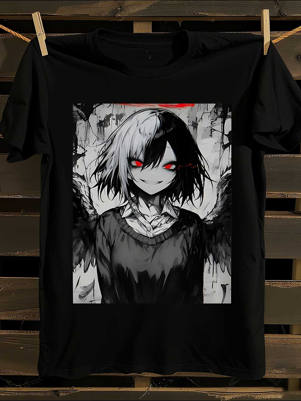 Angel Core Футболка в стиле аниме с ангельскими крыльями и принтом XXXL