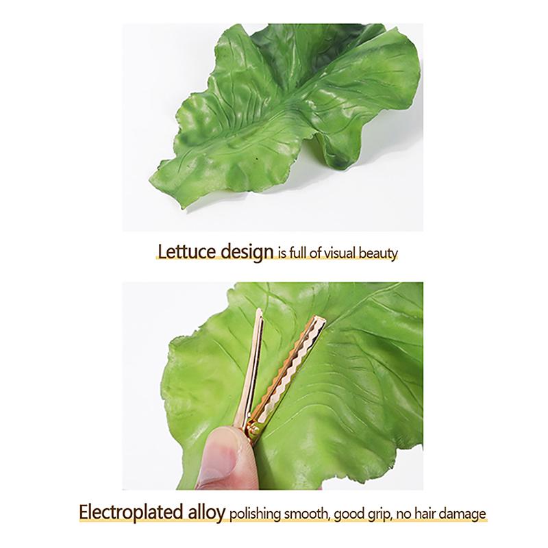 Creative Simulation Lettuce Hair Clip Green Vegetable Leaves Hair Ornaments Girl Headdress
