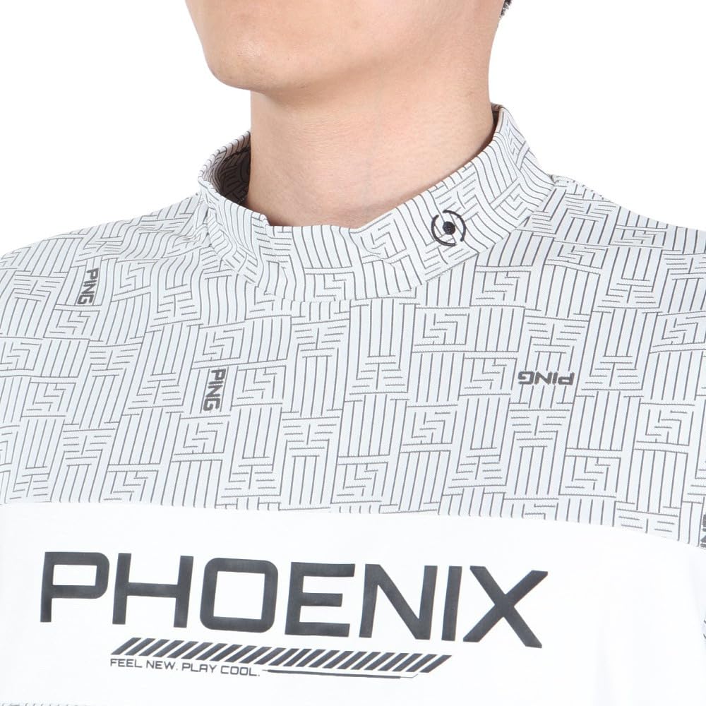 Ping Apparel Men's Short Sleeve High Neck Shirt (AZ Monogram Phoenix Logo) / Golf Undershirt / 621-4167203 030_White LL