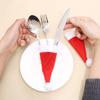 24TE 30pcs Mini Christmas Santa Hats Wine Bottle Decor New Year Gift Kitchen