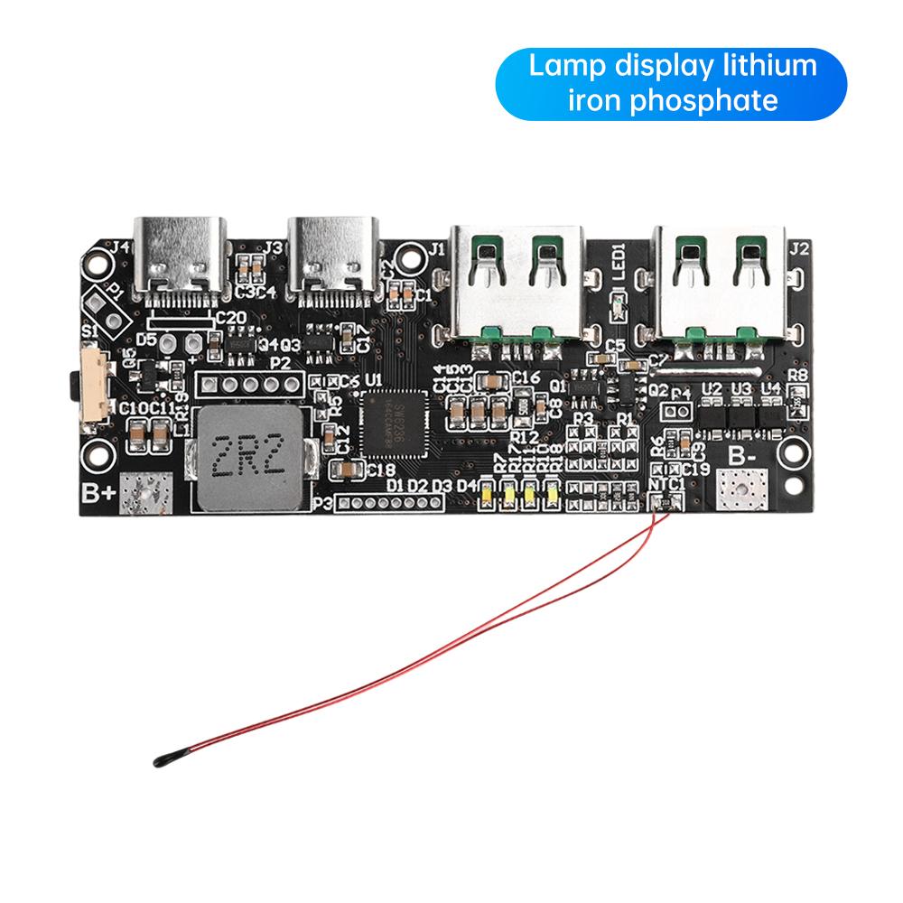 22.5W Quick Charging Mobile Power Module QC PD SCP Digital / LED Display Type-C USB Power Bank Circuit Board With NTC Sensor