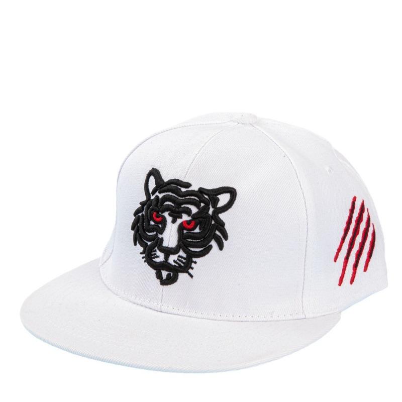 

Personalized Tiger Head Embroidery Baseball Cap European American Style Casual Curved Brim Peaked Hat Hip Hop Streetwear Sun Hat белый