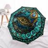 Underwater Harmony Mandala Pattern Umbrella, Portable and Foldable Design, 8 Ribs, a Casual Accessory for Halloween, Christmas, and Birthday Gifts.