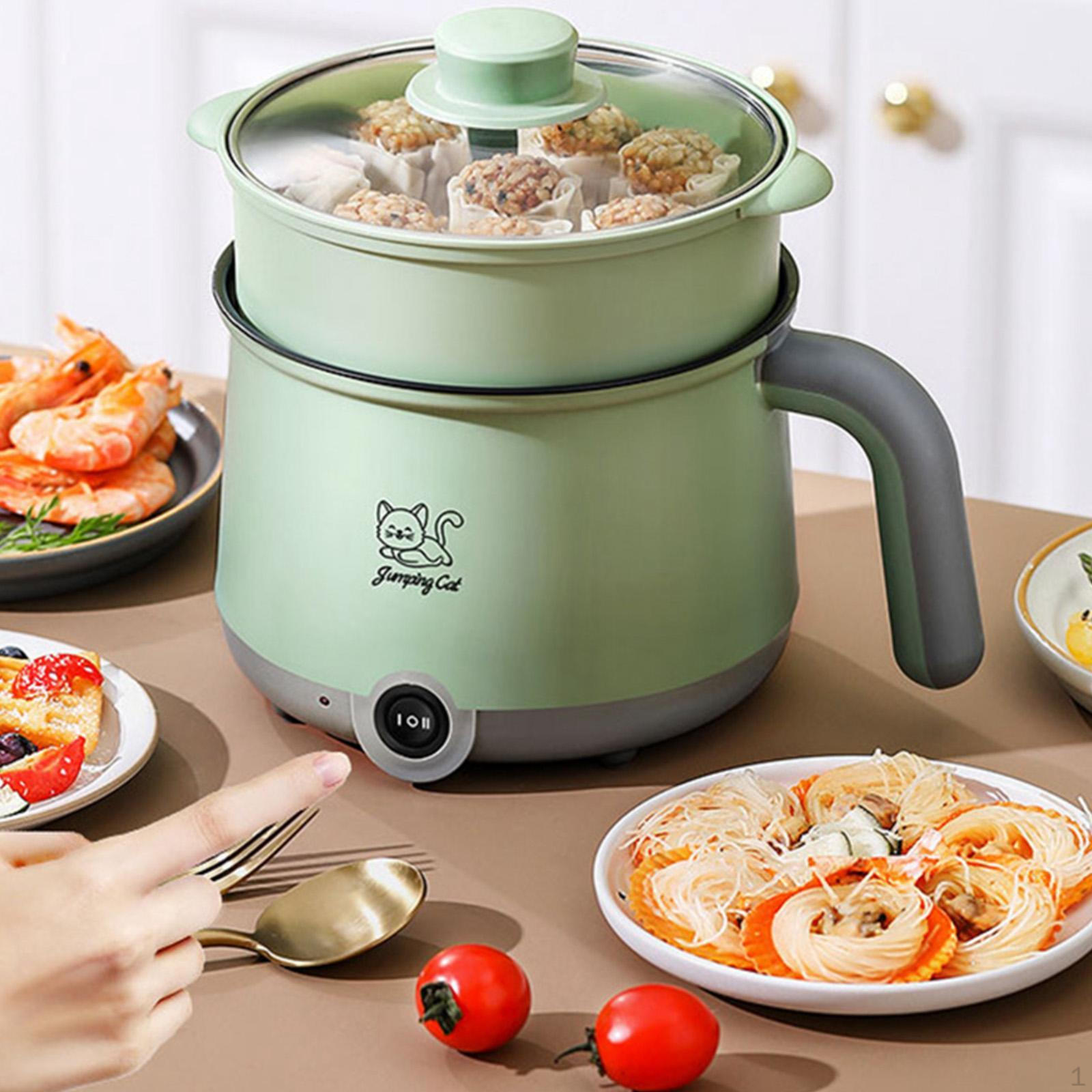 Hobbies mall Elektrische pot met stoompan Huishoudelijke noedels voor pasta Dumpling Steak grijsgroen gray green