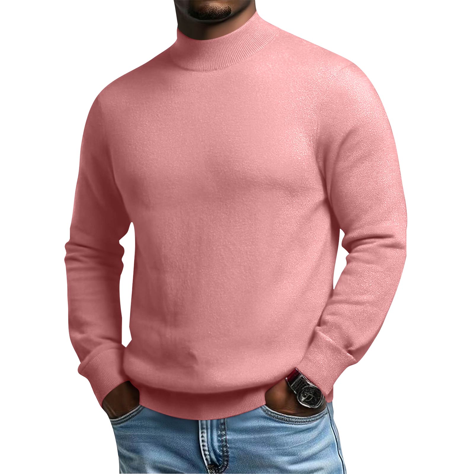 

Women s Knit Long-Sleeve Top Casual Comfortable Long-Sleeve Blouse M рожевий