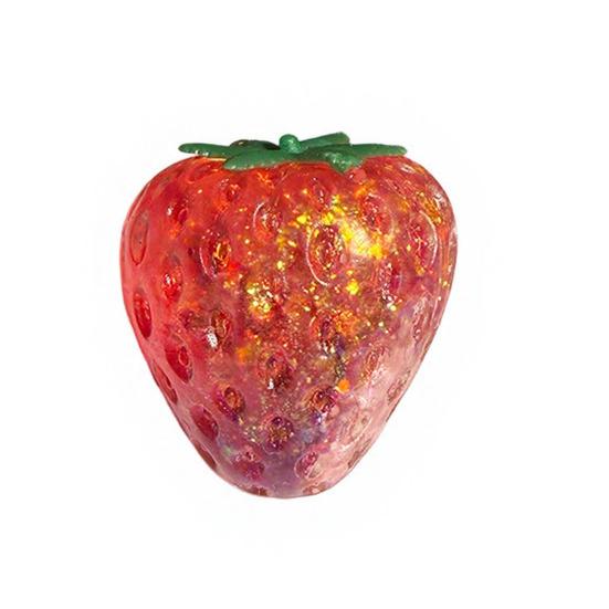 

Clear Glitter Strawberry Squeeze Toy Slow Rebound Stress Relief Simulated Fruit Fidget Toy Anti-anxiety Sensory Ball Decompression Tool красный