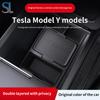 For Tesla Model Y Juniper 2025 Storage Box Center Armrest Hidden Box Cup Holder Organizer Interior Accessories
