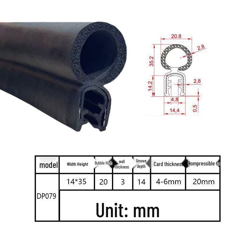 U-Shaped Soundproof Car Door & Cabinet Sealing Strip
