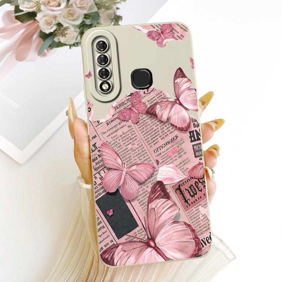 For Infinix Hot S4 Case Luxury Love Heart Buttefly Candy Painted Cover Soft TPU Matte Phone Case For Infinix Hot S4 HotS4 Fundas