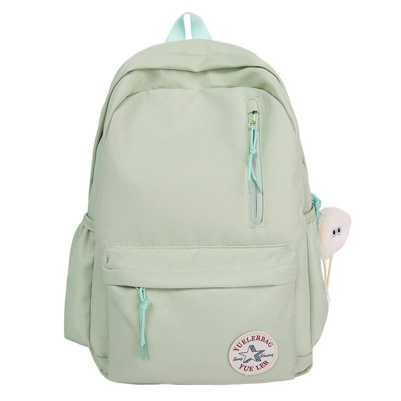 

Лето Новинка Нейлон Легкий Спорт Путешествия Ins Большая Вместимость Однотонный Студенческий Рюкзак для Пары зелёный