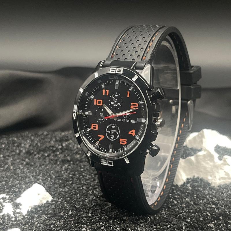 JYL Men's Watch Sports Stitched Silicone Student Strap