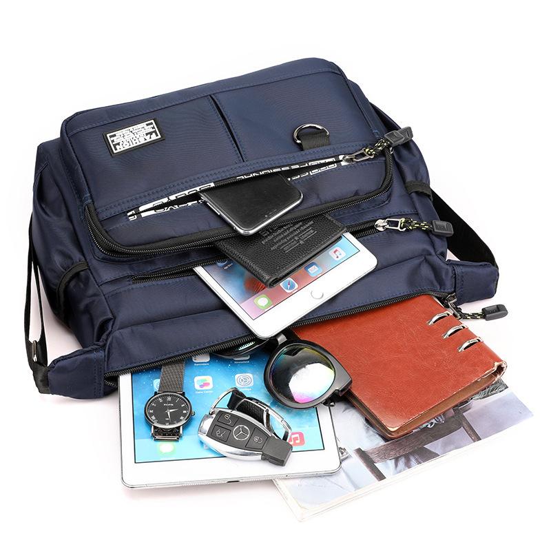 Design Oxford Shoulder Bag Large Capacity Men's Casual Multi-layer Pocket Single Shoulder Crossbody Messenger Bag