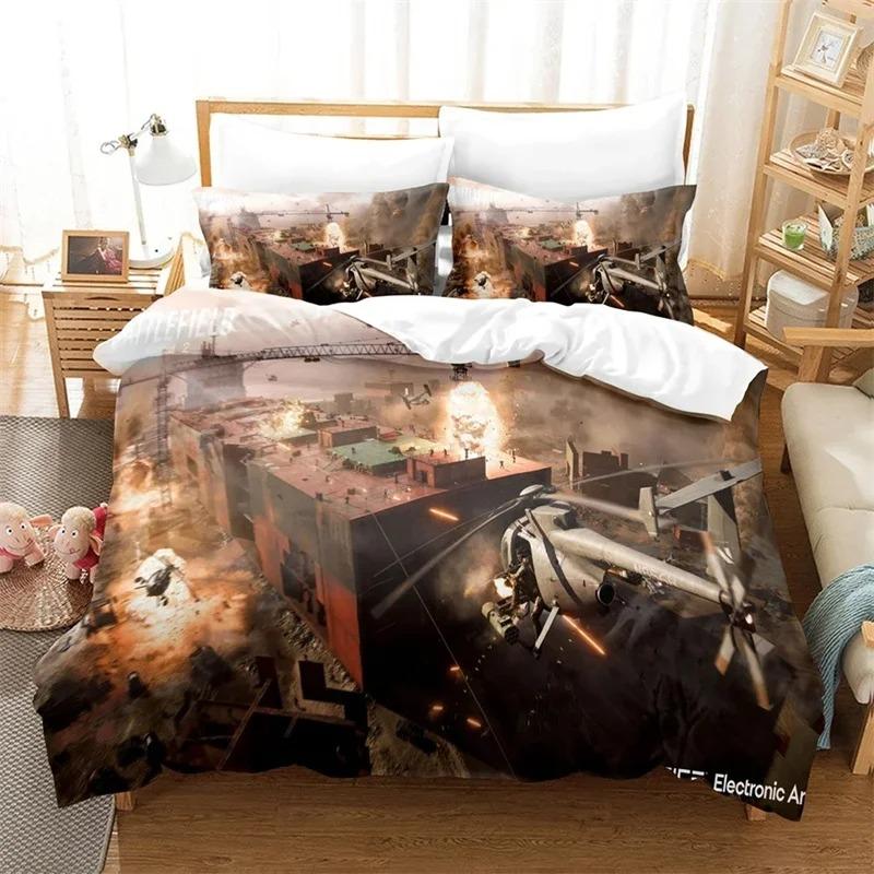 

Постельный комплект Battlefield 2042, Пододеяльник Одеяло Комплект для кровати Наволочка, Размер Кинг, Квин, Полуторный, Для мальчиков, девочек, взрослых EU Single 135x200cm