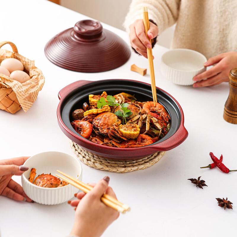 ZISIZ Ceramic Casserole Pot with Lid