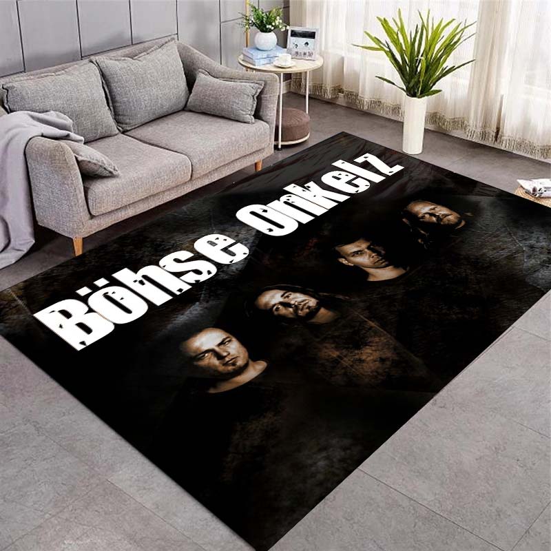 Bohse Onkelz Bandmitglied Collage Flanelldecke Deutsche Rockband Totenkopf Logo Aufdruck Überwurfdecke Rockfan Schlafzimmer Warme Sofadecke Matte 40x60cm( 15x23in )