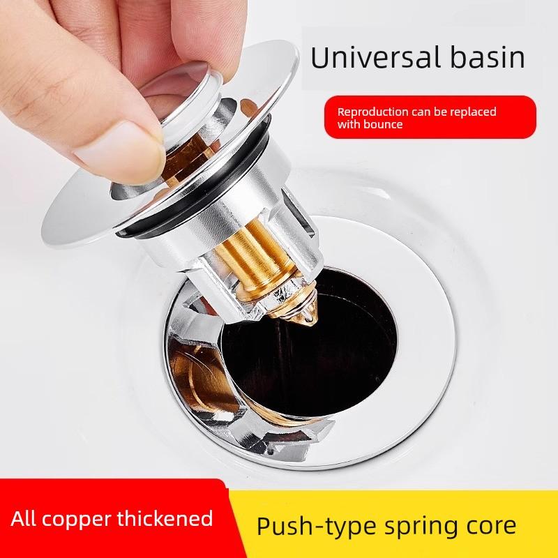 Sink Basin Pop-Up Core Anti-Odor Drain Plug Washbasin Press-Type Drain Filter Universal