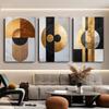 3-piece Set of Modern Minimalist Geometric Metal Decorative Paintings, Living Room Foyer Background Wall Frameless Hanging Paint