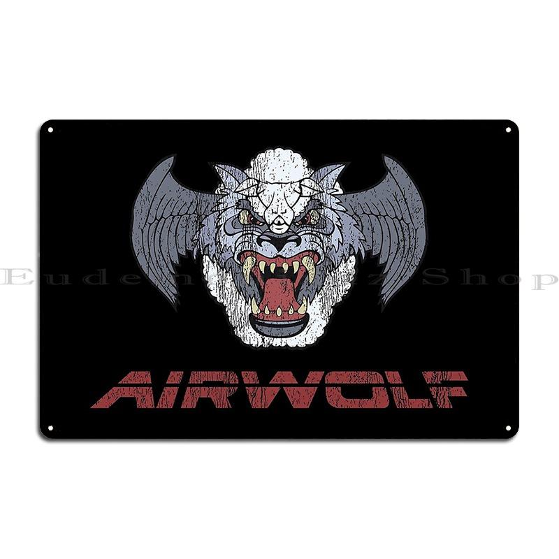 Retro Airwolf Logo Metal Sign Party Club Retro Design Funny Club Party Tin Sign Poster 20x30cm